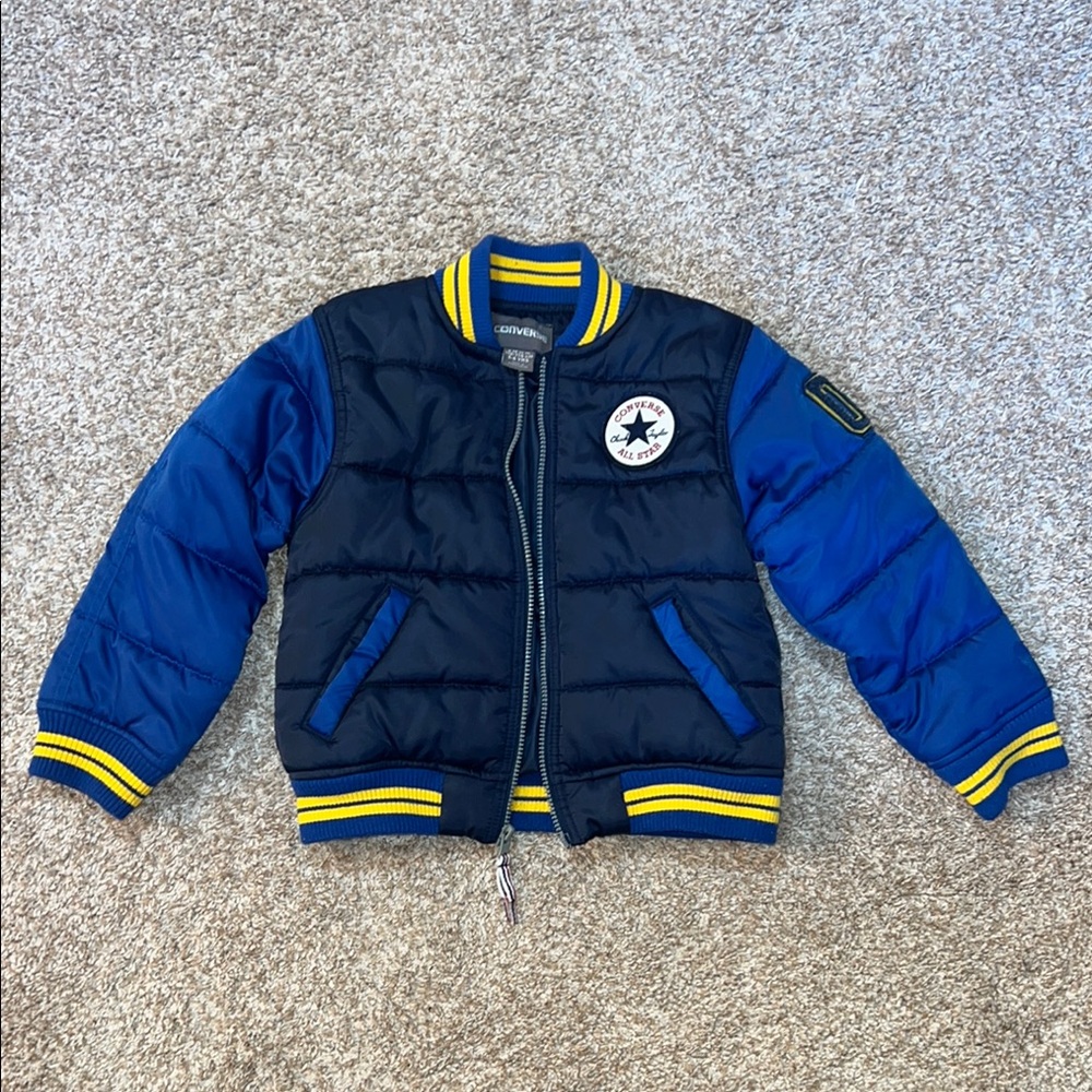 Converse Blue and Black Puffer Jacket